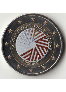 2015 - 2 Euro Lettonia Presidenza Consiglio Europeo Smaltato Fdc